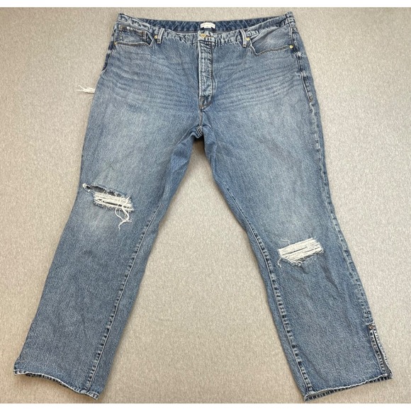 Good American Denim - Good American Jeans Womens 20 Blue 100% Cotton Button Fly Good Boy High-Rise